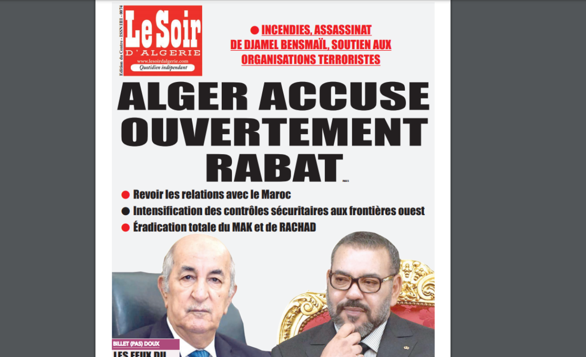 L’Algérie accuse ouvertement le Maroc