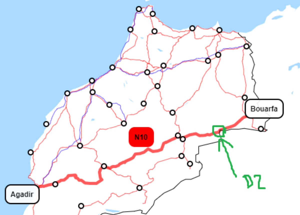 L’Algérie ferme un tronçon de route  marocaine de 20 km